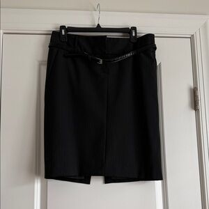 Express Black pen stripe Skirt with Belt